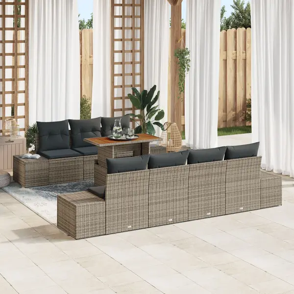 Gossi set de sofa cu 8 piese si perne gri