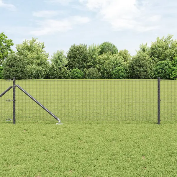 Gossi set de stalpi de gard set de 2 gri metal 10 x 0.5 m durabil