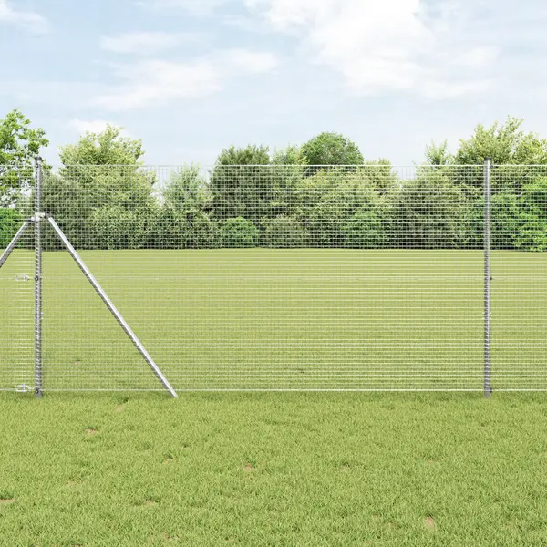 Gossi set de stalpi de imprejmuire 25 m set de 2 otel galvanizat 25 x 1 m