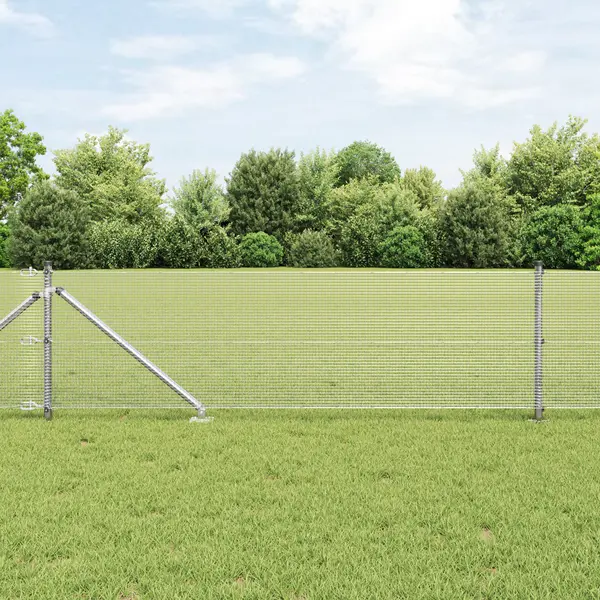 Gossi set de stalpi pentru gard set de 2 otel galvanizat 10 x 0.5 m