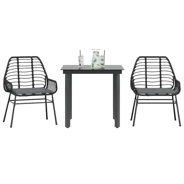 Gossi set de sufragerie de gradina 3 piese neagra