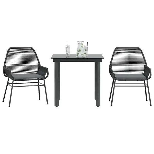 Gossi set de sufragerie de gradina 3 piese neagra