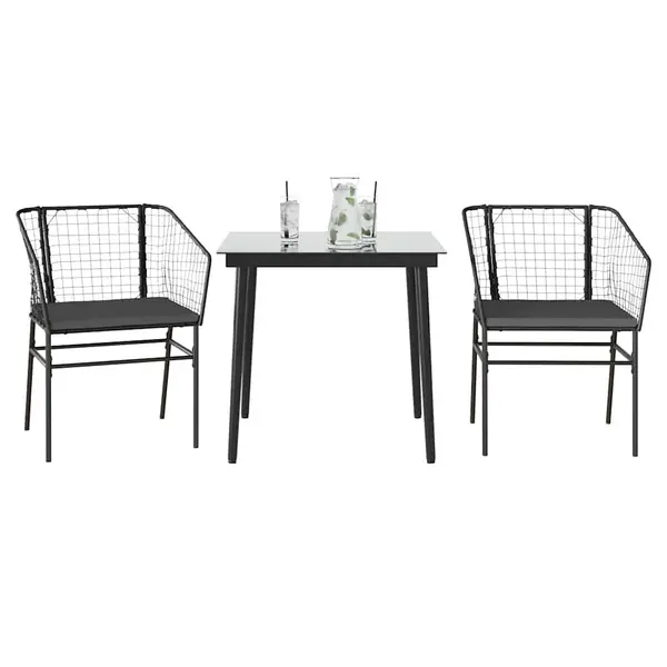 Gossi set de sufragerie de gradina 3 piese neagra