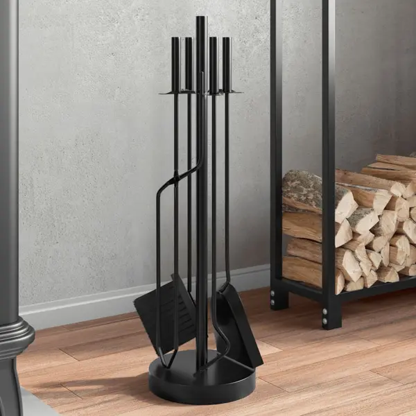 Gossi set de unelte pentru semineu, 5 piese, 18x66 cm, otel