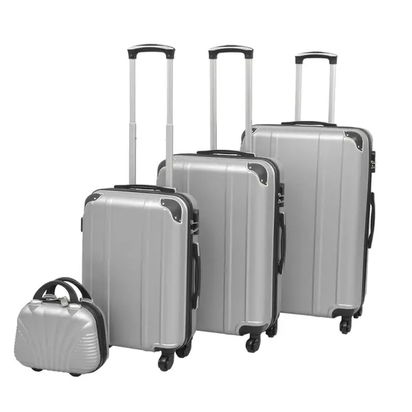 Gossi set de valize carcasa tare, argintiu, 4 buc.