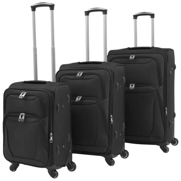 Gossi set de valize din material textil, 3 piese, negru