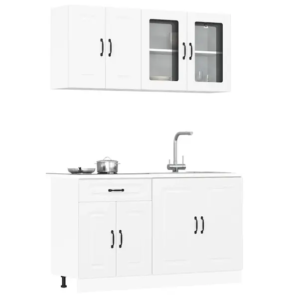 Gossi set dulap de bucatarie din 4 piese „kalmar” lemn prelucrat alb