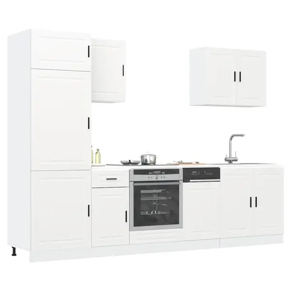 Gossi set dulap de bucatarie din 7 piese „kalmar” lemn prelucrat alb