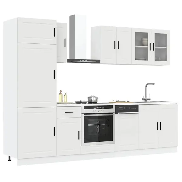 Gossi set dulap de bucatarie din 8 piese „kalmar” lemn prelucrat alb