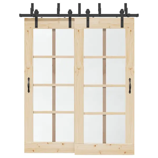Gossi set feronerie pentru usa glisanta, negru, 183 cm, otel