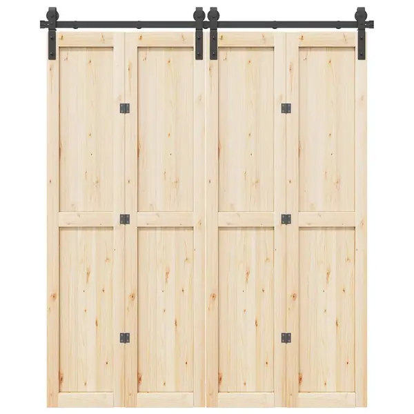 Gossi set feronerie pentru usa glisanta, negru, 183 cm, otel