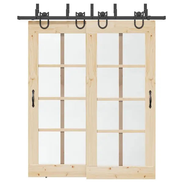 Gossi set feronerie pentru usi glisante, negru, 200 cm, otel