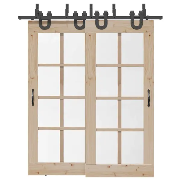 Gossi set feronerie pentru usi glisante, negru, 200 cm, otel