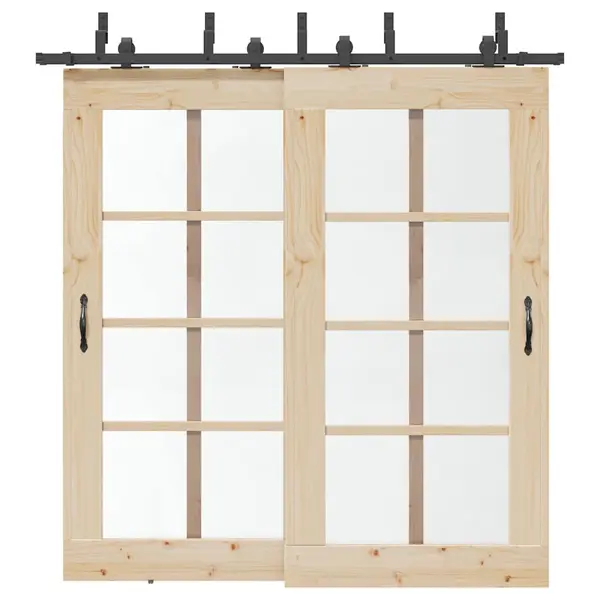 Gossi set feronerie pentru usi glisante, negru, 213,5 cm, otel