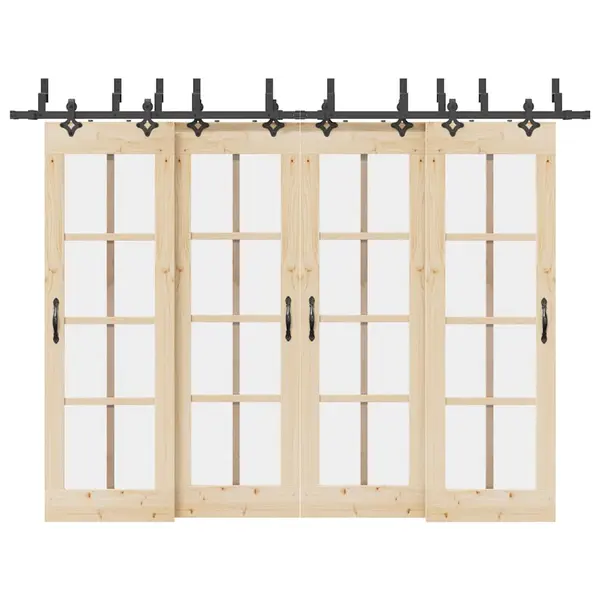 Gossi set feronerie pentru usi glisante, negru, 305 cm, otel