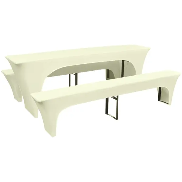 Gossi set huse pentru masa de bere si bancute, 3 piese, crem