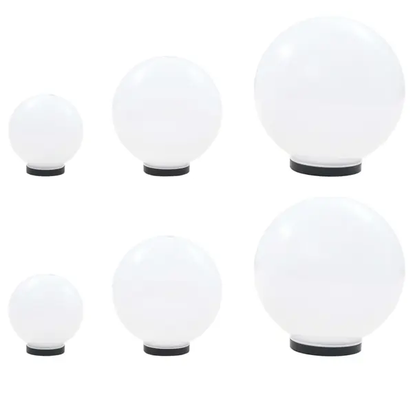 Gossi set lampi glob cu led, 6 buc., 20/30/40 cm, pmma, sferic