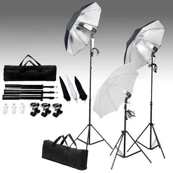Gossi set lumini studio: 24 wati cu trepiede si umbrele