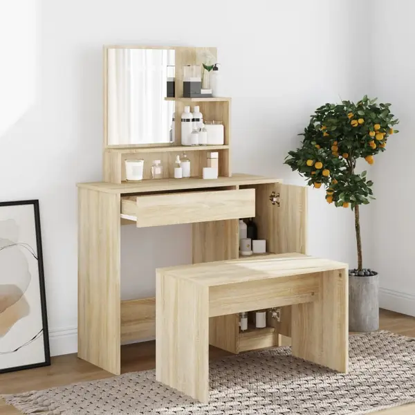 Gossi set masuta de toaleta, stejar sonoma, 86,5x35x136 cm