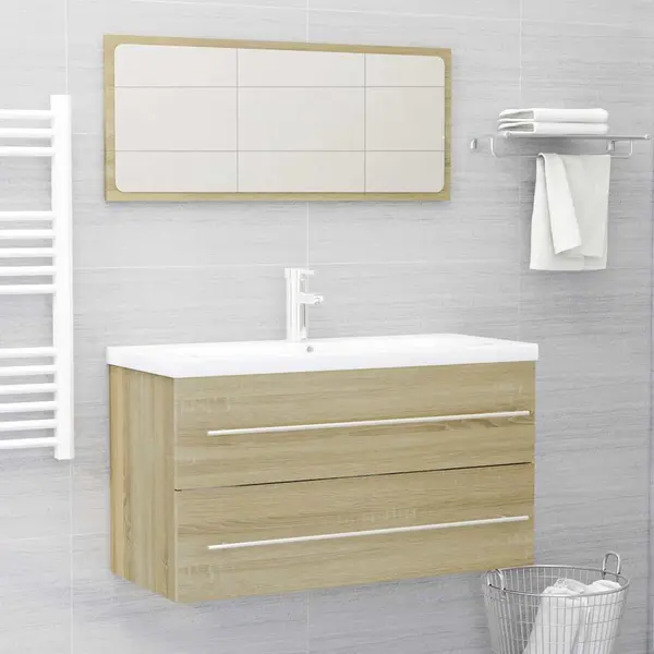 Gossi set mobilier baie, 2 piese, stejar sonoma, pal