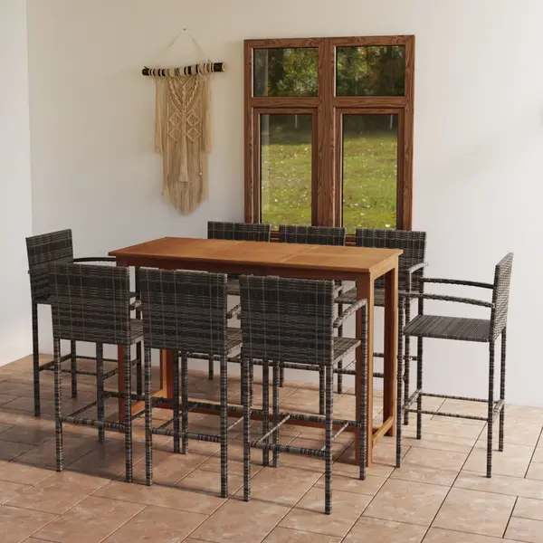 Gossi set mobilier bar de gradina, 9 piese, gri