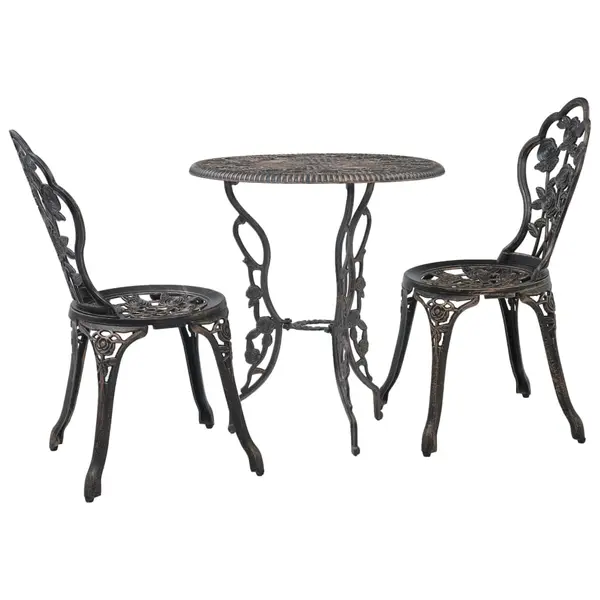 Gossi set mobilier bistro, 3 piese, aluminiu turnat