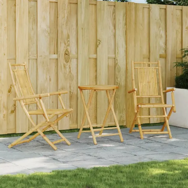 Gossi set mobilier bistro, 3 piese, bambus