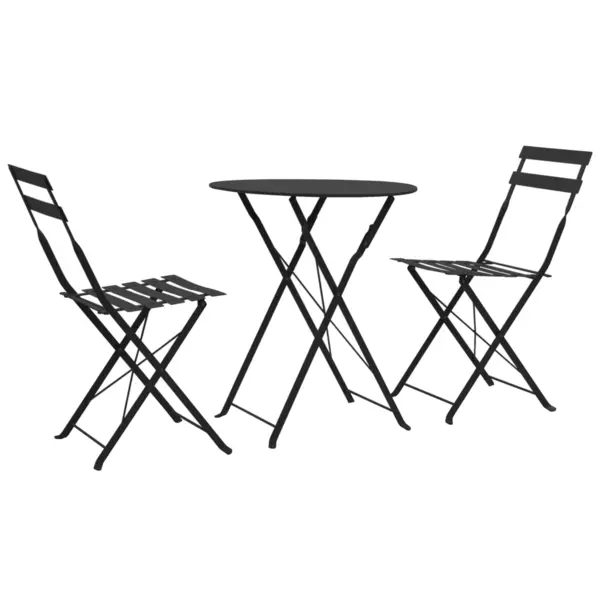 Gossi set mobilier bistro, 3 piese, negru, otel