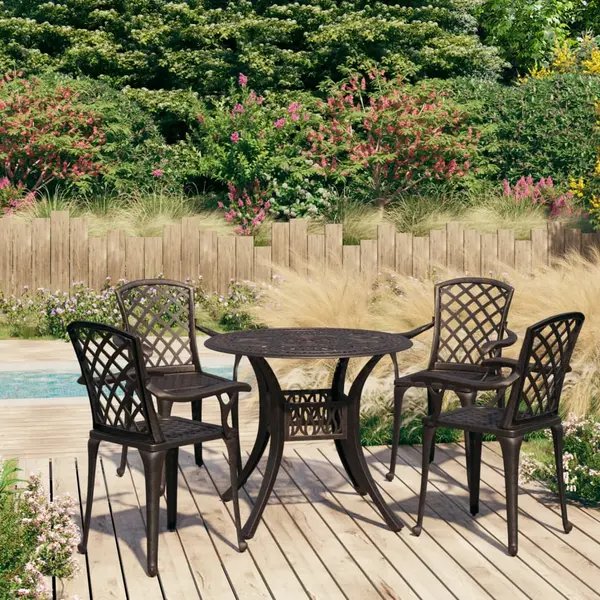 Gossi set mobilier bistro, 5 piese, bronz, aluminiu turnat
