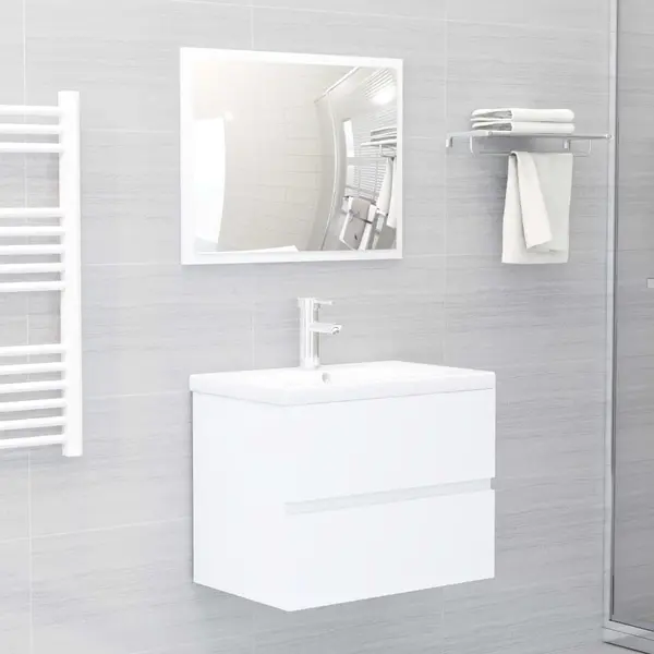 Gossi set mobilier de baie, alb, lemn prelucrat