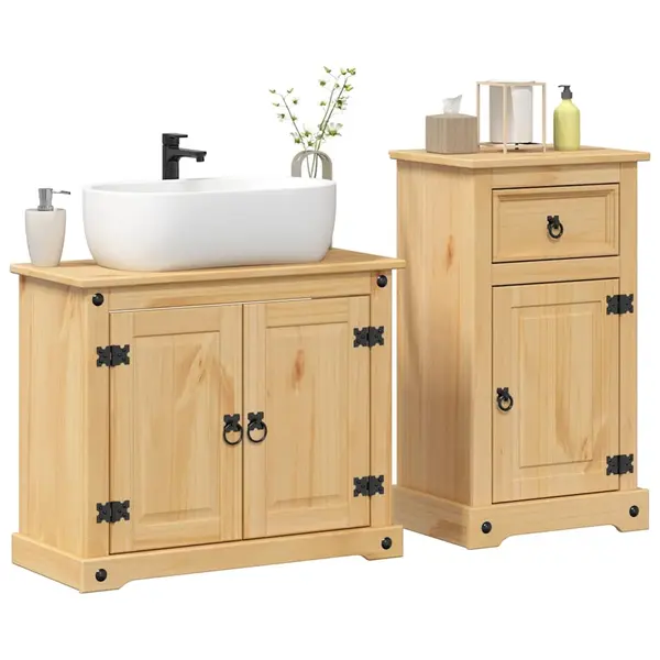 Gossi set mobilier de baie „corona”, 2 piese, lemn masiv de pin