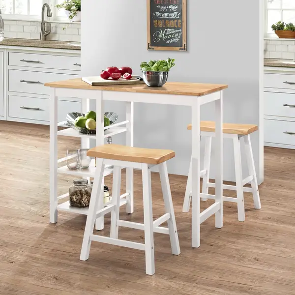 Gossi set mobilier de bar, 3 piese, alb, mdf