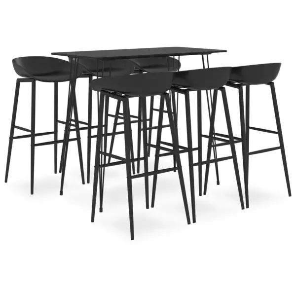 Gossi set mobilier de bar, 7 piese, negru