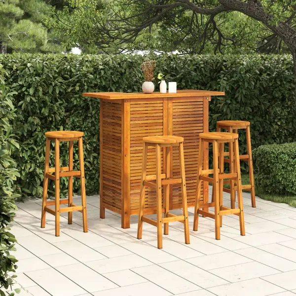 Gossi set mobilier de bar de gradina, 5 piese, lemn masiv de acacia