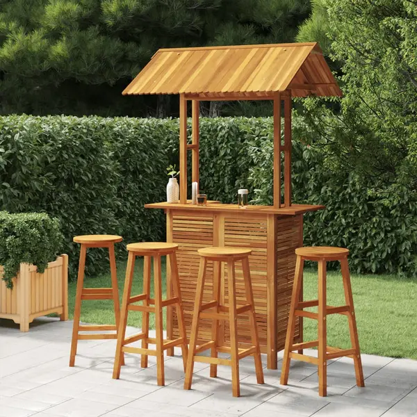 Gossi set mobilier de bar de gradina, 5 piese, lemn masiv de acacia