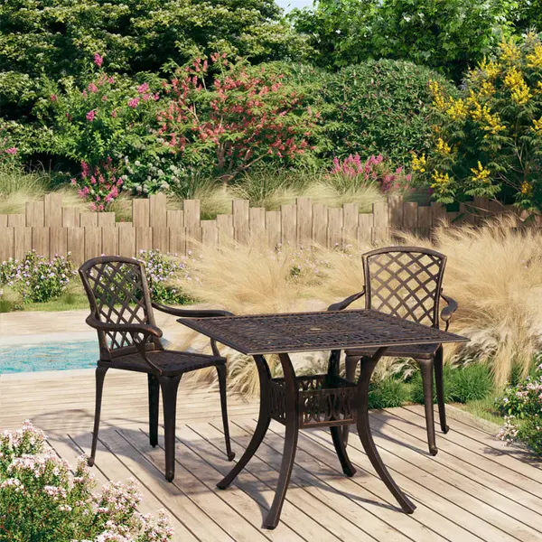 Gossi set mobilier de bistro, 3 piese, bronz, aluminiu turnat