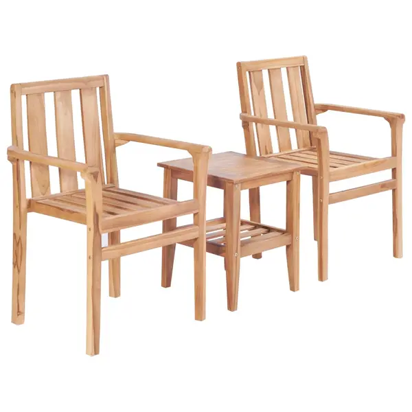 Gossi set mobilier de bistro, 3 piese, lemn masiv de tec