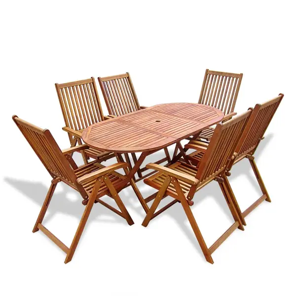 Gossi set mobilier de exterior, 7 piese, lemn masiv de acacia