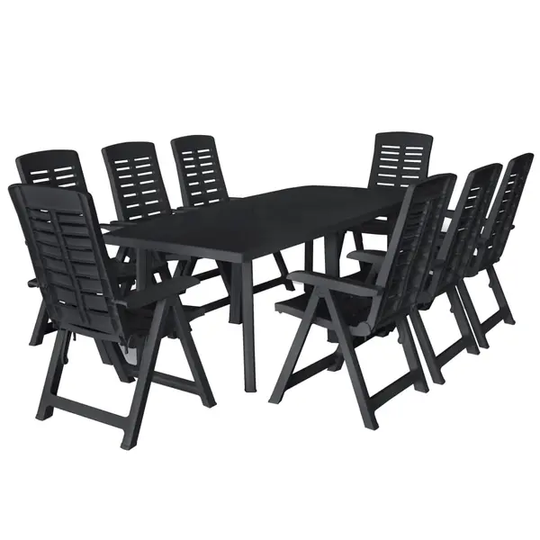 Gossi set mobilier de exterior, 9 piese, antracit, plastic