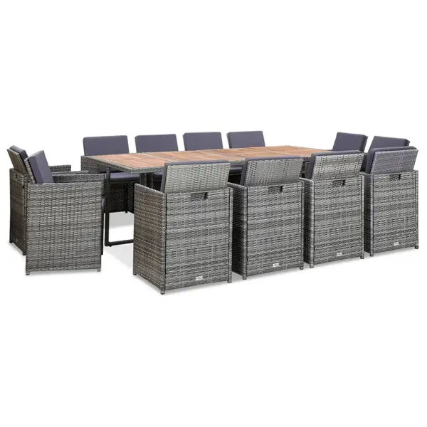 Gossi set mobilier de exterior cu perne 13 piese, antracit, poliratan