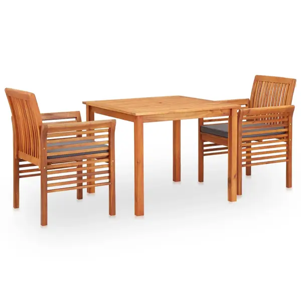 Gossi set mobilier de exterior cu perne 3 piese, lemn masiv de acacia