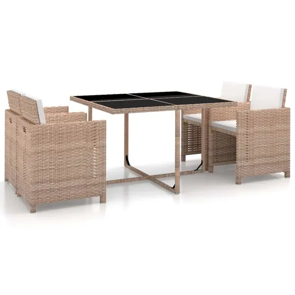 Gossi set mobilier de exterior cu perne, 5 piese, bej, poliratan