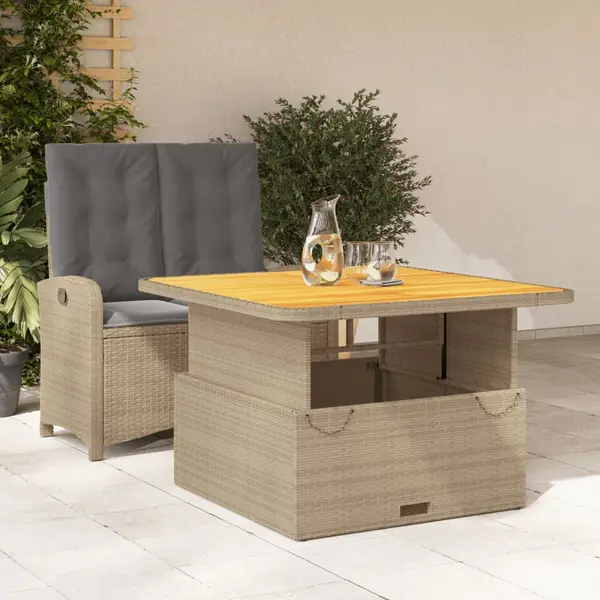 Gossi set mobilier de gradina, 2 piese, cu perne, bej, poliratan