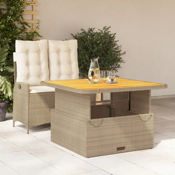 Gossi set mobilier de gradina, 2 piese, cu perne, bej, poliratan
