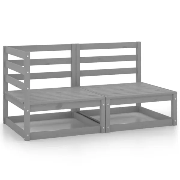 Gossi set mobilier de gradina, 2 piese, gri, lemn masiv de pin