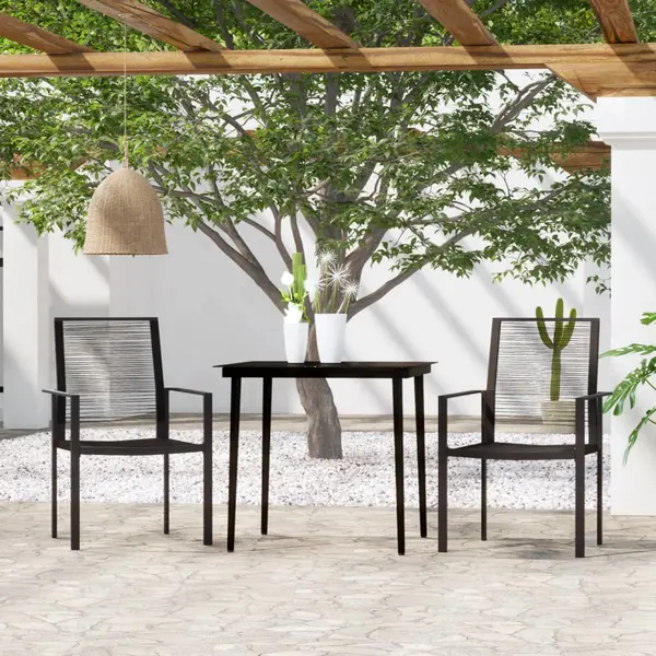 Gossi set mobilier de gradina, 3 piese, negru