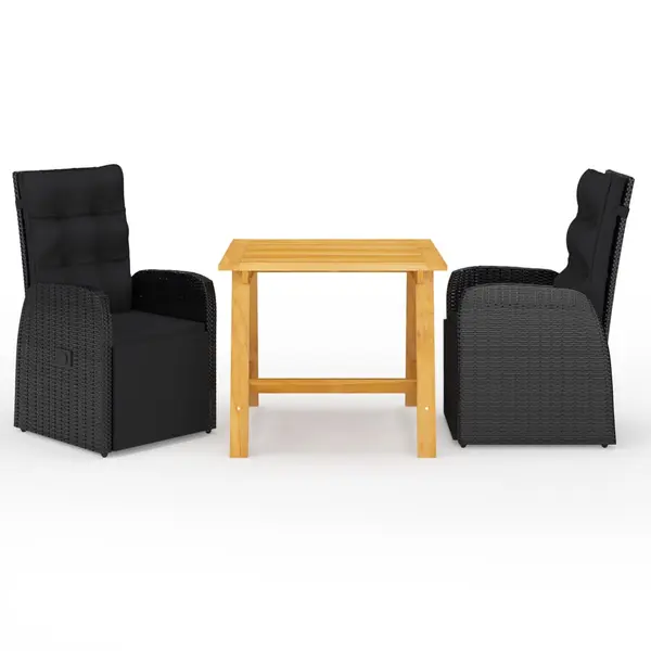 Gossi set mobilier de gradina, 3 piese, negru