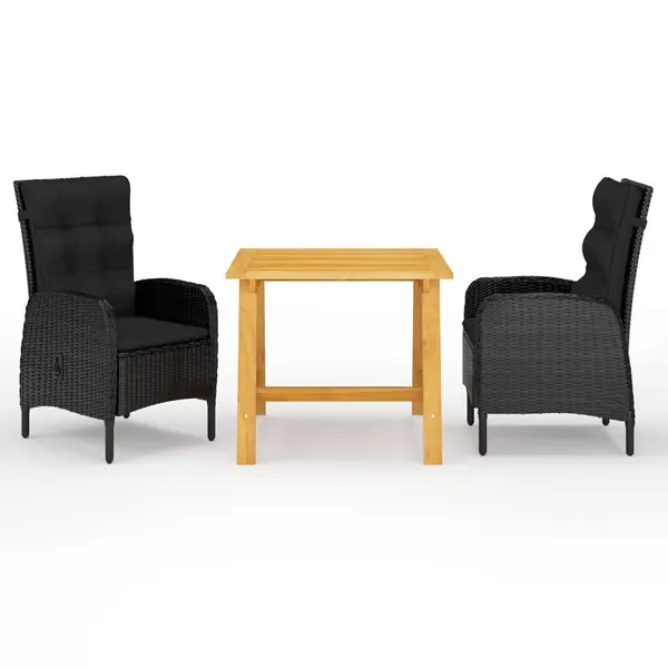 Gossi set mobilier de gradina, 3 piese, negru