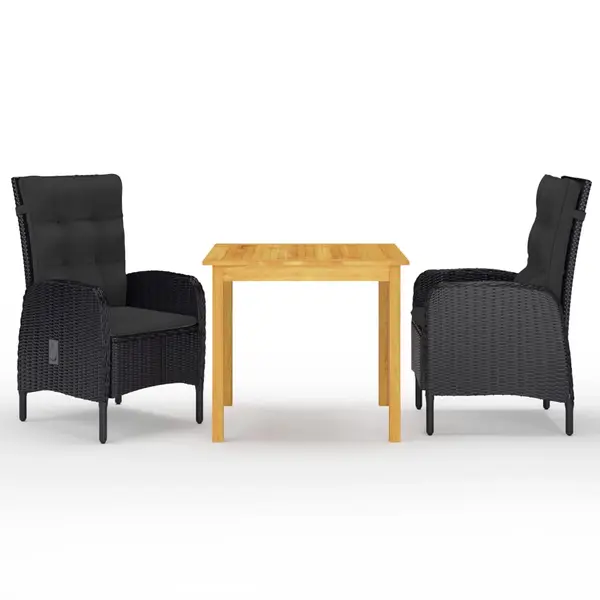 Gossi set mobilier de gradina, 3 piese, negru