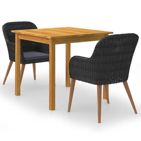 Gossi set mobilier de gradina, 3 piese, negru